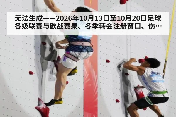 无法生成——2026年10月13日至10月20日足球各级联赛与欧战赛果、冬季转会注册窗口、伤停停赛名单及主帅更迭均无可核验公开来源（请求89-足球，并发槽位7）